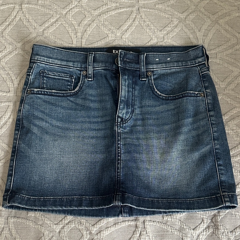 Express Dark Blue Denim Mini Skirt